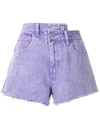 Ground Zero Washed Denim Shorts In Violett