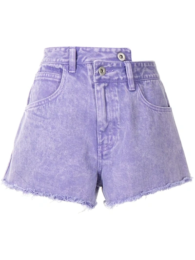 Ground Zero Washed Denim Shorts In Violett