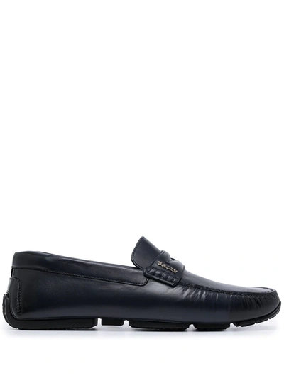 Bally Logo Slip-on Loafers In Blau