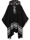 MONCLER PADDED HOODED DRAPED CAPE