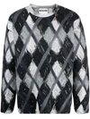 Moschino Argyle-pattern Wool-blend Jumper In 灰色