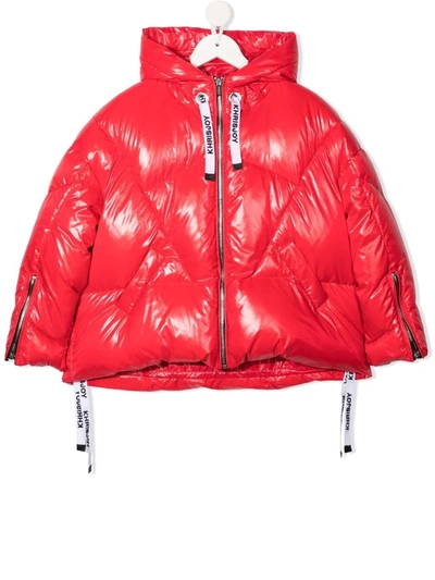 Khrisjoy Hooded Puffer Coat In 红色