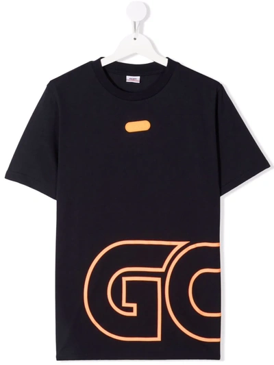 Gcds Kids' Logo-print T-shirt In 蓝色