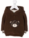 FENDI FF-LOGO TEDDY HOODIE