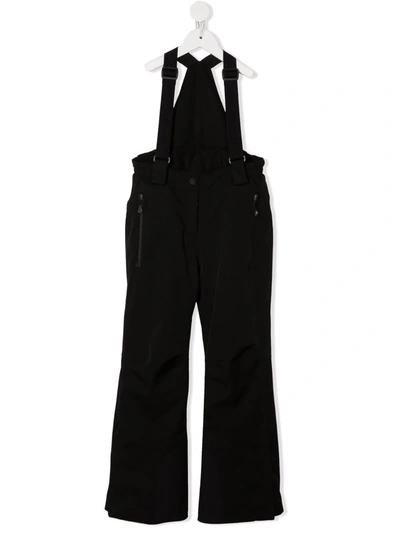 Moncler High-waisted Flared Dungarees In 黑色