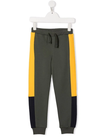North Sails Colour-block Cotton Track Trousers In 绿色