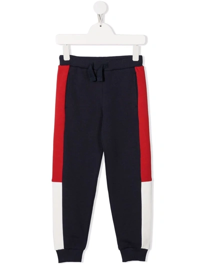 North Sails Colour-block Cotton Track Trousers In 蓝色