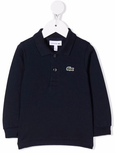 Lacoste Babies' Logo-patch Polo Shirt In 蓝色
