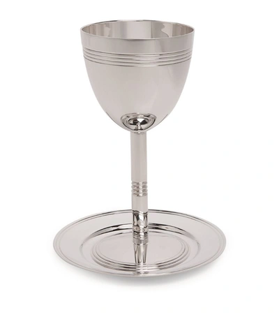 Christofle Silver-plated Judaique Kiddush Cup And Saucer