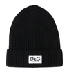 DOLCE & GABBANA EMBROIDERED LOGO BEANIE,17357728