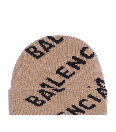 Balenciaga Logo嵌花套头帽 In Nude