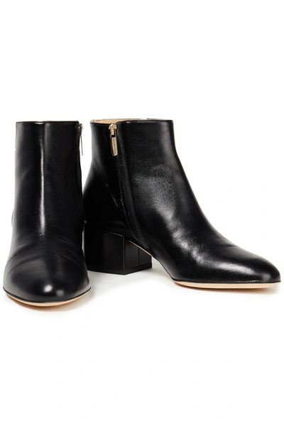 Sergio Rossi Leather Ankle Boots In Black