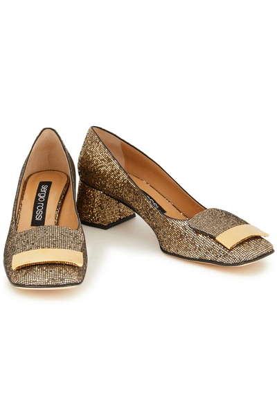 Sergio Rossi Sr1 Glittered Pumps In Gold