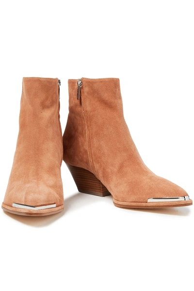 Sergio Rossi Suede Ankle Boots In Brown