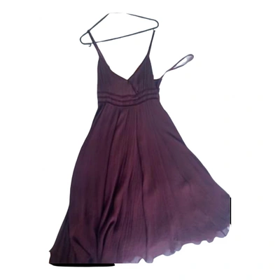 Pre-owned Calvin Klein Silk Mid-length Dress In Purple