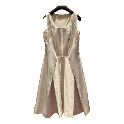 Pre-owned Prada Silk Mid-length Dress In Metallic