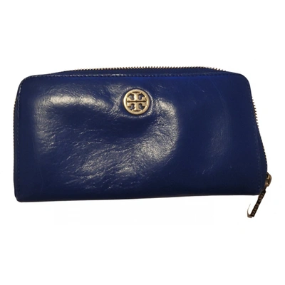 Pre-owned Tory Burch Leather Purse In Blue