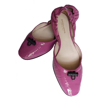Pre-owned Bottega Veneta Leather Ballet Flats In Purple