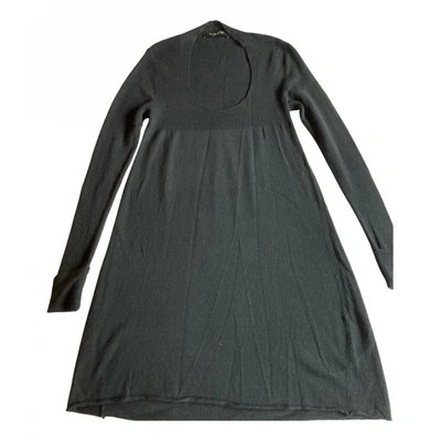 Pre-owned Manila Grace Wool Mid-length Dress In Black