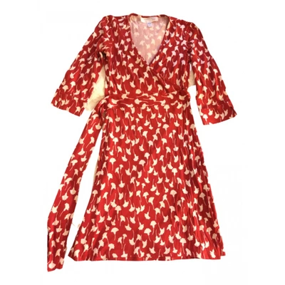 Pre-owned Diane Von Furstenberg Silk Mid-length Dress In Red