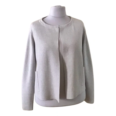 Pre-owned The White Company Wool Cardigan In Silver