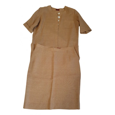 Pre-owned Missoni Linen Skirt Suit In Camel