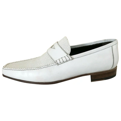 Pre-owned Brioni Leather Flats In White