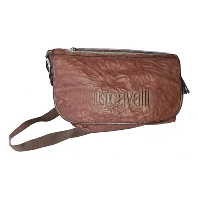Pre-owned Just Cavalli Leather Crossbody Bag In Brown