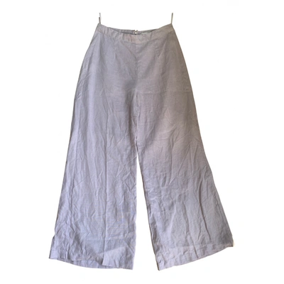 Pre-owned Faithfull The Brand Linen Large Pants In Purple
