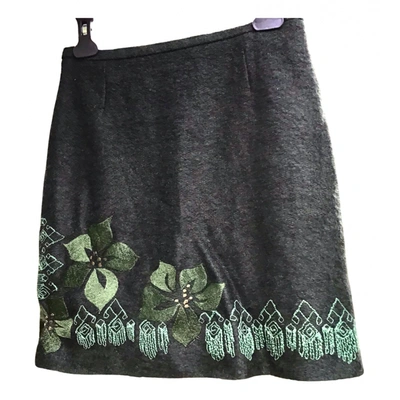 Pre-owned Kenzo Wool Mini Skirt In Green