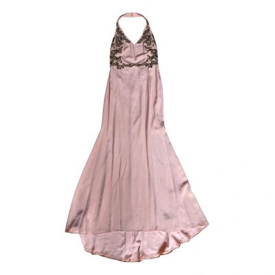 Pre-owned Marchesa Notte Silk Maxi Dress In Pink