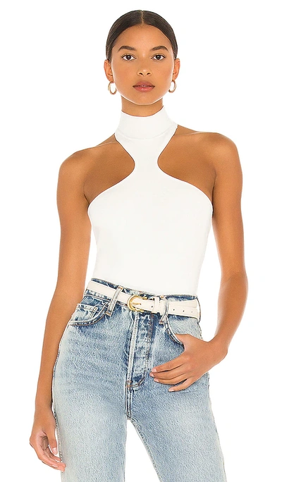 Superdown Kallie Halter Bodysuit In White