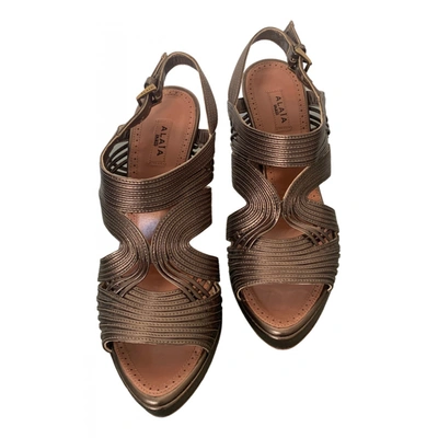 Pre-owned Alaïa Leather Sandals In Metallic