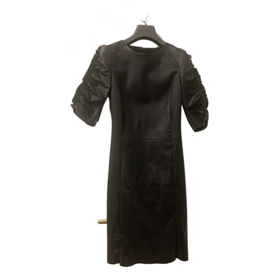 Pre-owned Drome Leather Mid-length Dress In Black