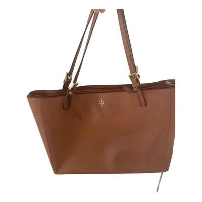 Pre-owned Tory Burch Leather Tote In Brown