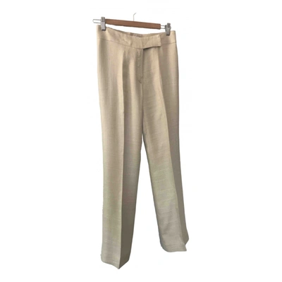 Pre-owned Angel Schlesser Straight Pants In Beige