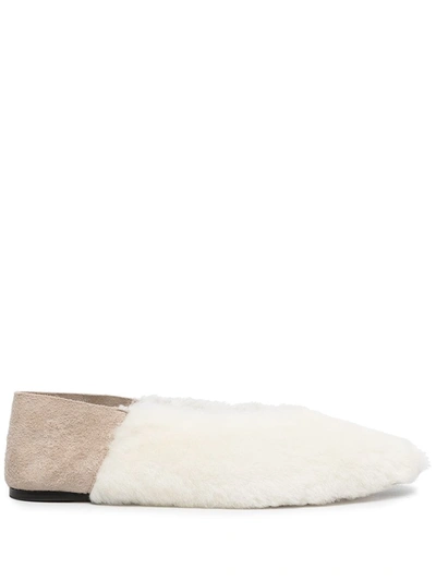 Studio Amelia Pointed-toe Babouche Fur Slippers In White