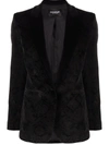 Dondup Velvet Single-breasted Blazer In Schwarz
