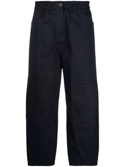 Ps By Paul Smith Cropped Wide-leg Trousers In Blau