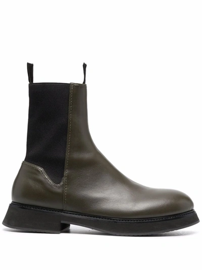 Nina Ricci Leather Chelsea Boots In Green