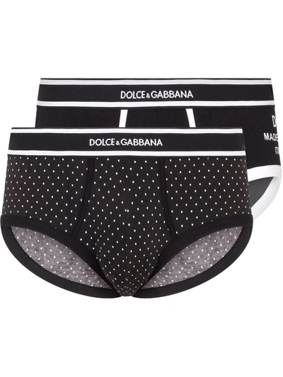 Dolce & Gabbana Logo-print Two-pack Briefs In Black