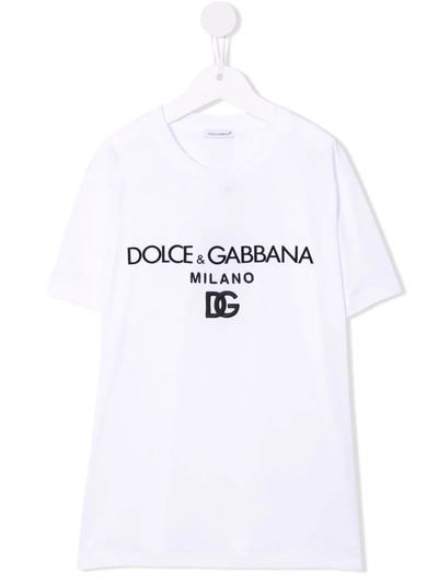 Dolce & Gabbana Kids' Logo-print T-shirt In White