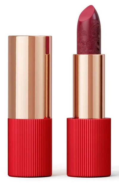 La Perla Refillable Matte Silk Lipstick In Cherry Red