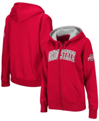 Stadium Athletic Women's Scarlet Ohio State Buckeyes Arched Name Full-zip Hoodie