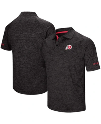 Colosseum Men's Heather Black Utah Utes Down Swing Polo Shirt