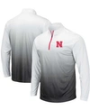 COLOSSEUM MEN'S GRAY NEBRASKA HUSKERS MAGIC TEAM LOGO QUARTER-ZIP JACKET