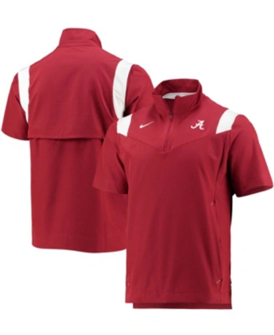 Nike Men's Crimson Alabama Crimson Tide 2021 Coaches Short Sleeve Quarter-zip Jacket
