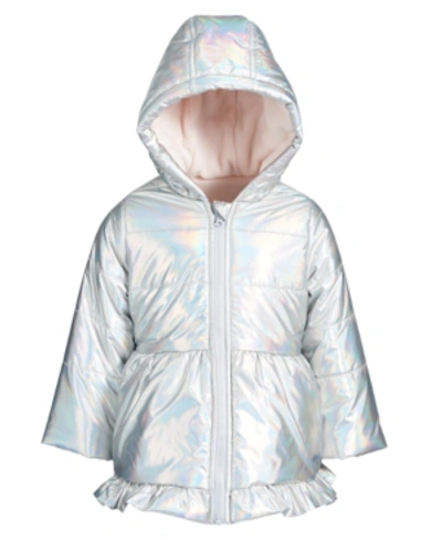 First Impressions Kids' Baby Girls Iridescent Parka, Created For Macy's In Iridescnt Ivory