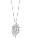 Effy Collection Effy Diamond Cluster 18" Pendant Necklace (7/8 Ct. T.w.) In 14k White Gold In White Gold