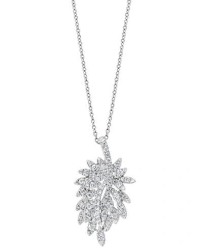 Effy Collection Effy Diamond Cluster 18" Pendant Necklace (7/8 Ct. T.w.) In 14k White Gold